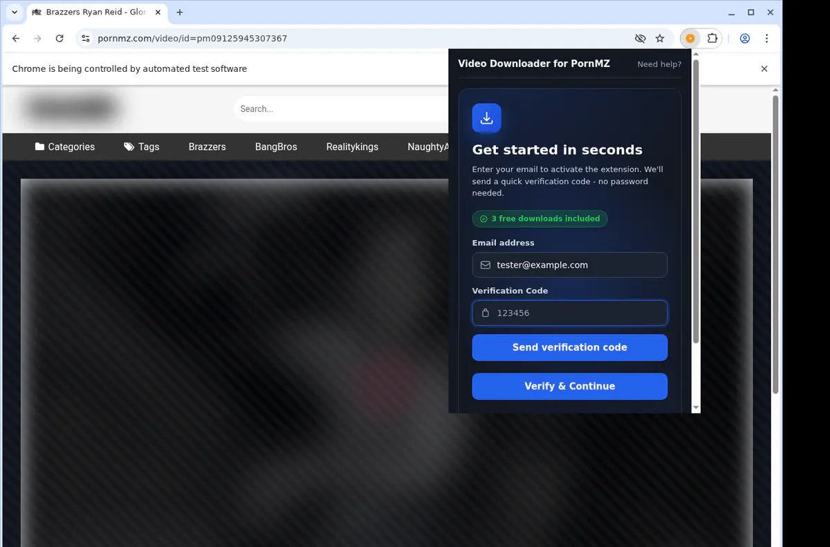 Pornmz Video Downloader browser extension screenshot 4